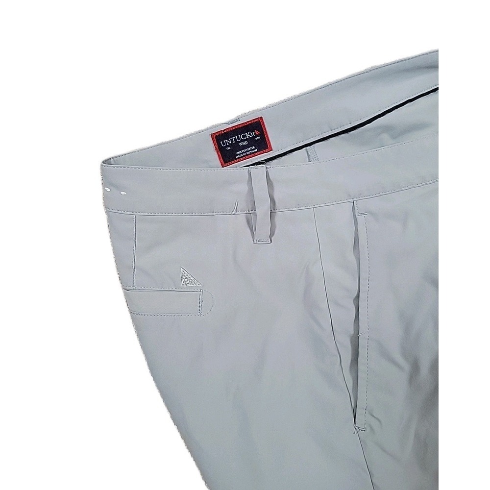 UNTUCKit Chancellor Men's‎ 40 GRAY Jersey Performance Flat Chino Shorts